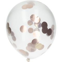 Ballonnen met Rosé Goudkleurige Confetti - 6stk