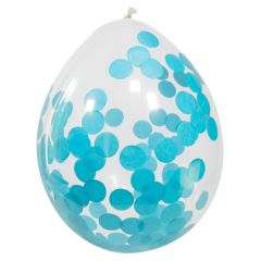 Ballonnen met Blauwe Confetti 30cm - 4 stuks