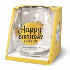 Wijn/waterglas - Happy Birthday 