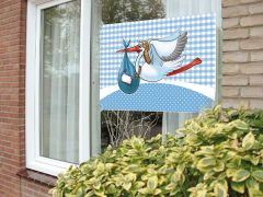 Geboorte Jongen Raamvlag Ooievaar 60x90cm