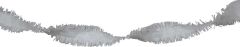 Zilverkleurige Crepe Papier Slinger - 24mtr