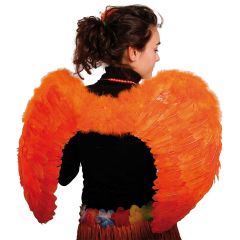 Oranje Vleugels met Veren 80x56 cm