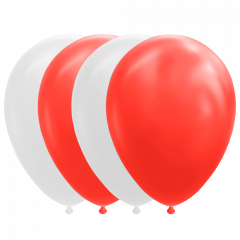 Ballonnen rood/wit - 10stk
