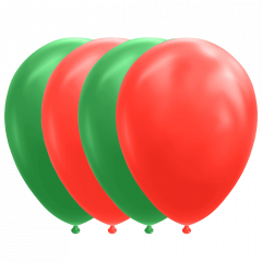 Ballonnen groen/rood - 10stk