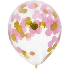  Confetti Ballonnen Goud/Roze