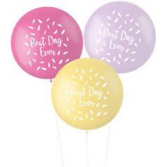 Ballonnen XL Pastel Best Day Ever Roze - 3stk
