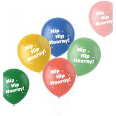 Ballonnen Retro Hip Hip Hooray - 6stk