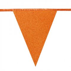 Oranje Glitter Vlaggenlijn - 6mtr