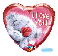 I love You Hart Folieballon Beertje 46cm