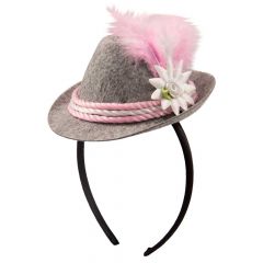 Tiara mini Trilby hoed roze Oktoberfest