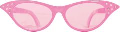 Vlinderbril XXL roze met diamantframe 