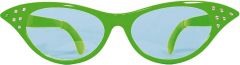 Vlinderbril XXL groen met diamantframe 