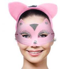 Tiara Set Roze Kat met Masker