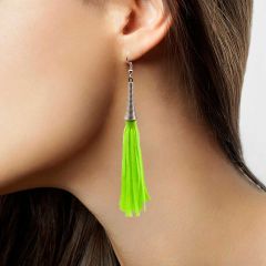 Oorbellen franje neon groen