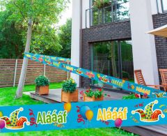 Carnaval afzetlint Alaaf blauw - 15 meter