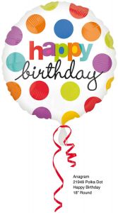 Happy Birthday Kleurige Stippen Folieballon
