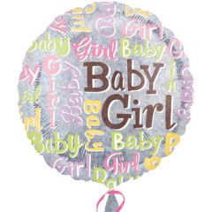 Folieballon Baby Girl Glitter - 45cm
