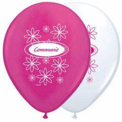 Communie Ballonnen Roze-Wit - 8 stuks