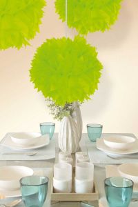 Pompom neon groen 30cm