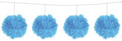 Pompom slinger lichtblauw - 3 mtr