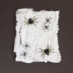 Spinnenweb met 6 zwarte spinnen - 500 gram