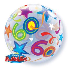60 Jaar Verjaardag Bubbles Ballon 56cm