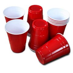 Beer Pong Party Bekers Rood - 25stk