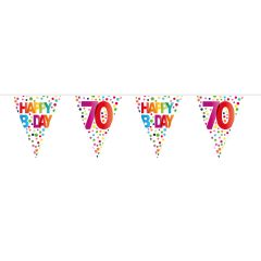 70 Jaar Happy Bday Stippen Vlaggenlijn - 10 meter