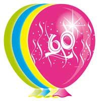 60 Jaar Ballonnen Swirls 30cm - 8 stuks