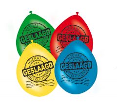 Meerkleurige Geslaagd Ballonnen 30cm - 8 stuks