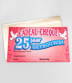 Cadeau Cheque - 25 jaar Getrouwd