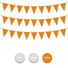 AANBIEDING Oranje plastic Vlaggenlijnen 10 mtr - per 120stk