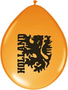 Oranje ballonnen Hollandse leeuw - 100 stuks