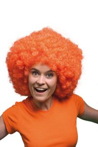 Oranje Afro Pruik XXL