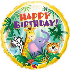 Folieballon Jungle Safari Happy Birthday - 45cm