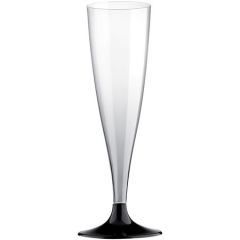 Champagne Flute met zwarte voet - 10stk