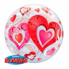Doorzichtige Hart Ballon Bubbles 56cm