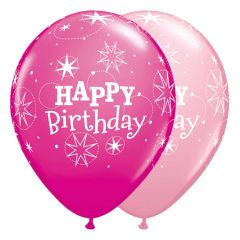 Roze Birthday Ballonnen 28cm- 25 stuks