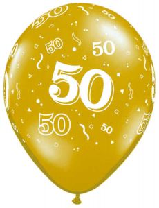 Gouden 50 Jaar Ballonnen 28cm - 25 stuks