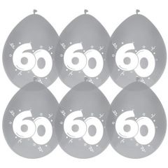 Diamant 60 Jarig huwelijk Ballonnen - 6stk