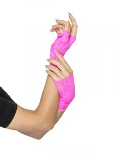 Neon Roze Kanten Handschoenen