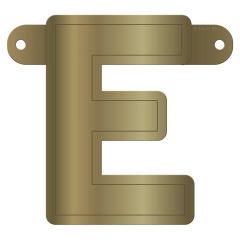 Banner letter e metallic goud