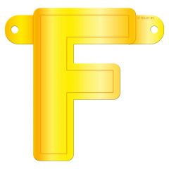 Banner letter f geel