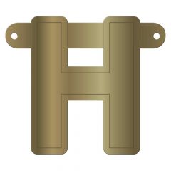 Banner letter h metallic goud