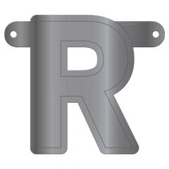 Banner letter r metallic zilver