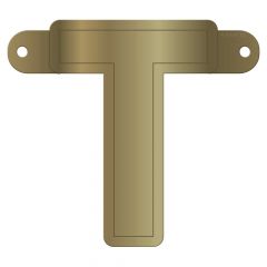 Banner letter t metallic goud