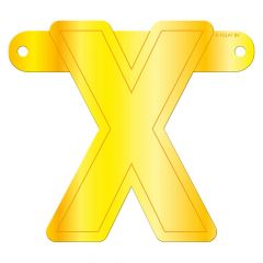 Banner letter x geel