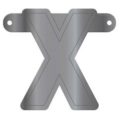 Banner letter x metallic zilver