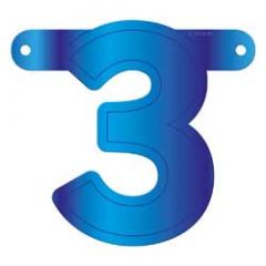 Banner letter 3 blauw