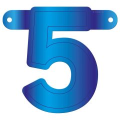Banner letter 5 blauw